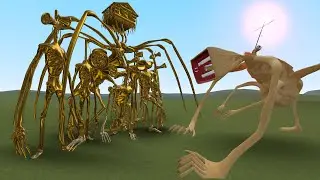 ALL GOLDEN SIREN HEADS VS THE MEGAHORN!! Garry's Mod [Leovincible Trevor Henderson Siren Head]