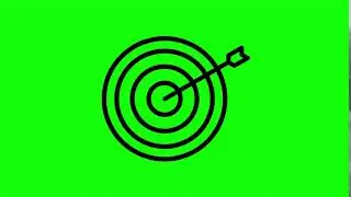 Animated Bullseye Icon on Green Screen With Pop-up Sound