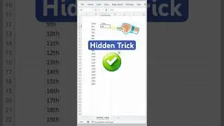 Hidden Trick for number sequence in excel 