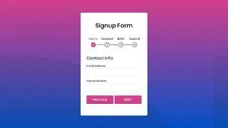 HTMLform with next and previous buttons | How To Create a Form With Multiple Steps