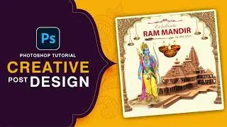 Ram Mandir Social Media Post Design | Professional Instagram Post | Photoshop Tutorial 2024 #post