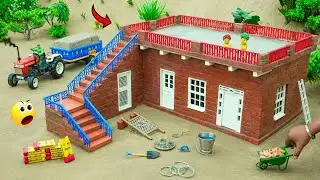 dyi mini tractor house making with bricks science project‪ | rc tractor | @topminigear