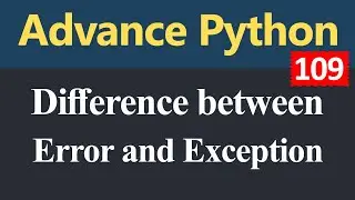 Difference between Error and Exception in Python (Hindi)