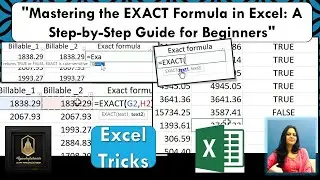 "Mastering the EXACT Formula in Excel: A Step-by-Step Guide" #Rpandeytutorials