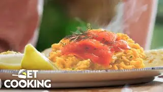 Scrambled Eggs and Smoked Salmon Breakfast with Pikelets | Get Cooking
