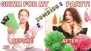 GRWM For My ZOMBIES 2 Party *DIY Zombies Costume Paper Poms & Tassels | Ruby Rose UK and Raylee