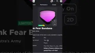 ( Limited UGC Item ) How to get PINK FEAR BANDANA ROBLOX ( 2023 ) DeanOfficial YT