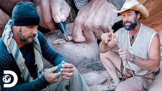 Joe y Matt fabrican herramientas con rocas naturales | Desafío X 2 | Discovery Latinoamérica