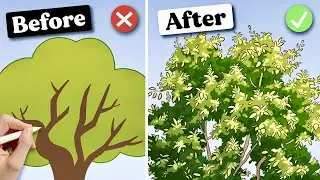 EASY METHOD for Drawing Trees in Procreate 🌳
