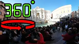 360° Trevi Fountain in Rome Italy with VR Video 4K HD