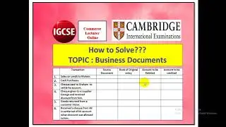 Business Documents Practice Problem| Day Books| Special Journals CIE and IGCSE  Accounting