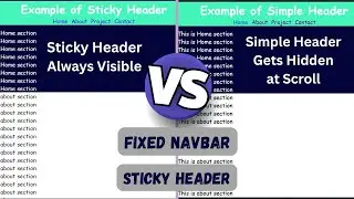 How to fix Header to the Top after Scroll| Sticky Navigation bar| HTML & CSS |No JavaScript 