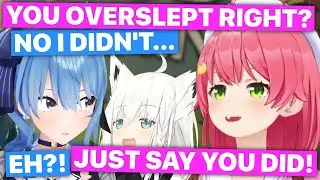 Miko Insists Suisei Had Overslept... (Miko, Suisei & Fubuki / Hololive) [Eng Subs]