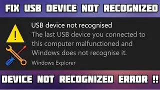 SOLVED USB Device Not Recognised FIXERROR Windows 8/10/11