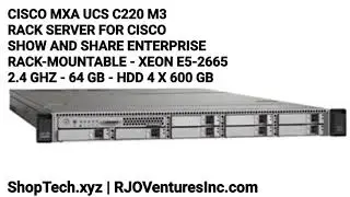 CISCO MXA UCS C220 M3 RACK SERVER - RACK-MOUNTABLE - XEON E5-2665 2.4 GHZ - 64 GB - HDD 4 X 600 GB