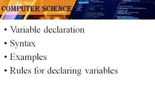 variable declaration|syntax |exmaples |rules for declaring variable |lecture urdu\hindi |it series