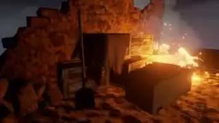 Matinee of Game Scene with fire using Unreal Engine
