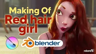 [Making of] Red hair girl ALL DONE IN BLENDER and Krita