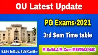 OU PG Exams time table 2021||ou latest updates 2021||ou exams latest update 2021