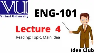 Eng 101|lesson 4| VU short lectures | Arsalan Ali | idea club