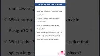 Most Asked PostgreSQL Interview Questions #shortsvideo #postgresql