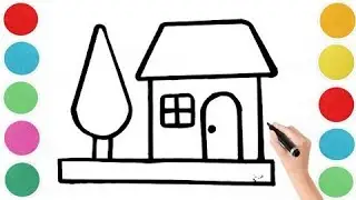 How to draw a cute house | House drawing for kids