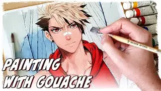 Hot Anime Boy Stares At You While You Learn about Gouache