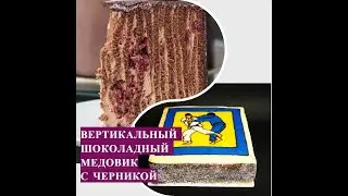 Супер торт!!! Вертикальный шоколадный медовик с черникой! 1 часть