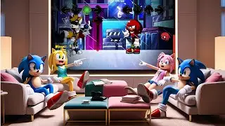 Sonic Watching Friday Night Funkin' VS SONIC EXE Hell Reborn V2   Tyrant Knuckles