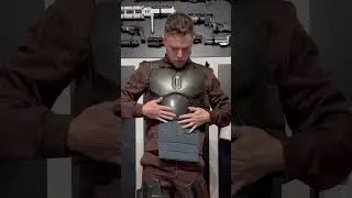 Gearing up in the MANDALORIAN cosplay for the finale 