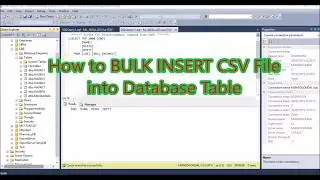 BULK INSERT CSV file into a database using SQL Server| Using Query