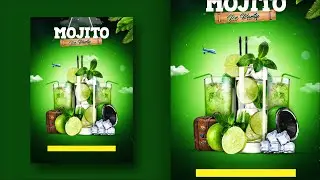 How to Design a Mojito Ice Party Poster in Photoshop | Tutorial
