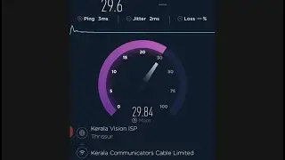 90% Plus speed in Download & Upload consistent in Kerala Vision Broadband UL30M Tested In Ookia