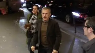 EXCLUSIVE : Christoph Waltz and Rosa Salazar arriving at Alita Battle Angel premiere in Paris