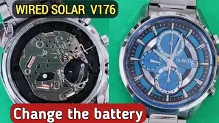 How to change the battery Wired Solar Chronograph V176 watch