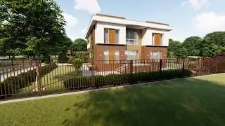 Дом с плоской кровлей и отделкой клинкерной плиткой