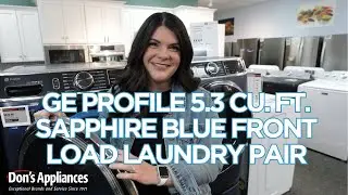 GE Profile 5.3 Cu. Ft. Sapphire Blue Front Load Laundry Pair