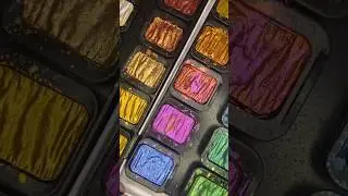 ✨ 🎨 Mastering Metallic Watercolors on Black and White Paper! #shortsart
