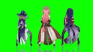 ⚡ Bla Bla Bla Dance Green Screen 【MMD Genshin Impact】 ⚡