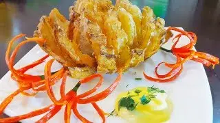 Хризантема - это лук. Красиво и вкусно! К пенному или просто так.