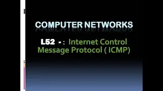 Computer Networks L52  :  Internet Control Message Protocol ( ICMP)  (KTU BTech CSE| CS306 | CST286)