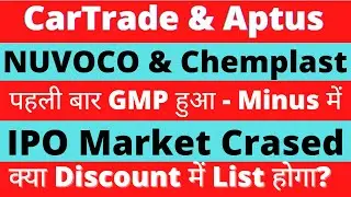 GMP Crashed | Aptus Value GMP | CarTrade IPO GMP | Nuvoco IPO GMP | Chemplast Sanmar IPO GMP