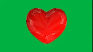 Red heart green screen video effect.