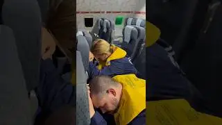 Practicing emergencies on board ✈️ #flight #subscribe #airport #cabincrew #shorts #youtubeshort #fy
