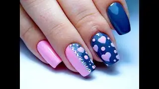 Top Beautiful nail design. Hearts 2017 new items from the manicure master nail 2017