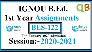 IGNOU B.E.d Solved Assignment | BES-122 English Medium | 2020 Admission | ignou bed 2020 | ignou bed