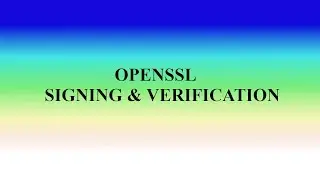 OpenSSL Signing & Verify Data