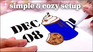 COZY December 2022 Bullet Journal Setup | Hot Cocoa & Cookies Theme 🍪