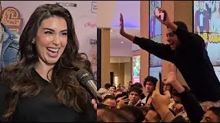شوف معجب عمل ايه لما شاف النجمة ياسمين صبري قدامه في العرض الخاص ل فيلم ابو نسب مع محمد امام