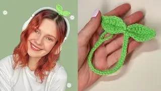 Листик на наушники крючком МК